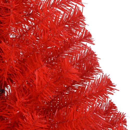 Artificial Half Christmas Tree Xmas Decor with Stand Red 150cm PVC - Image 6