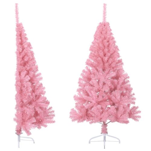Artificial Half Christmas Tree with Stand Pink 150cm PVC