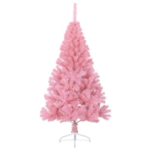 Artificial Half Christmas Tree with Stand Pink 150cm PVC - Image 3
