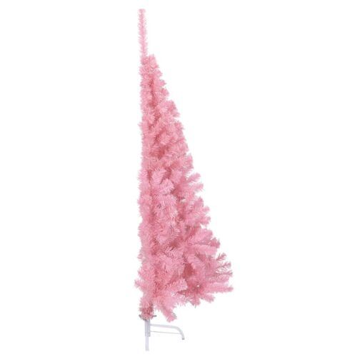 Artificial Half Christmas Tree with Stand Pink 150cm PVC - Image 4