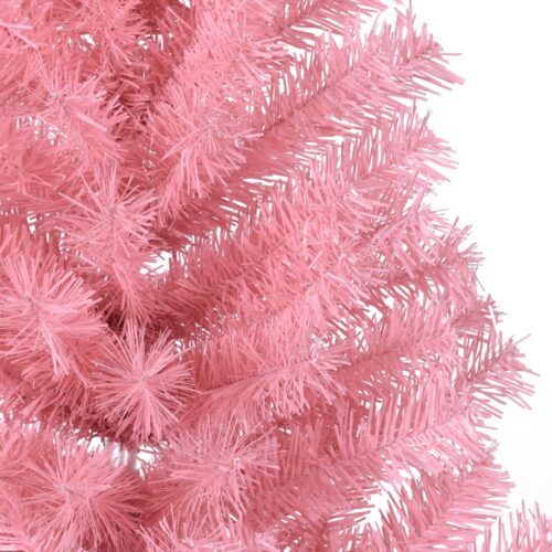 Artificial Half Christmas Tree with Stand Pink 150cm PVC - Image 6