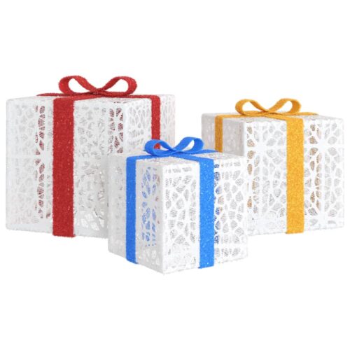 Lighted Christmas Boxes 3pcs 64 LEDs Warm White - Image 4