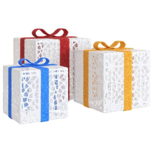 Lighted Christmas Boxes 3pcs 64 LEDs Warm White - Image 5