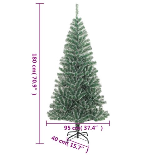 Artificial Christmas Tree with Flocked Snow Green 180cm - Image 6