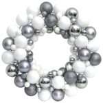 Christmas Wreath White Grey 45cm Polystyrene