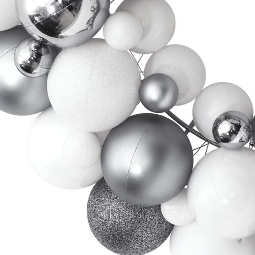 Christmas Wreath White Grey 45cm Polystyrene - Image 3