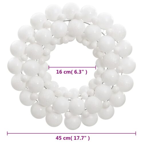 Christmas Wreath White 45cm Polystyrene - Image 4