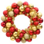 Christmas Wreath Red Gold 45cm Polystyrene