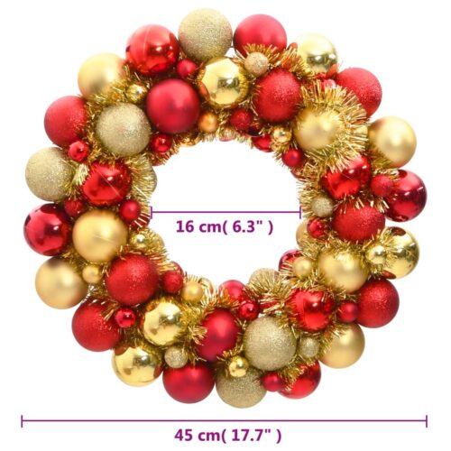 Christmas Wreath Red Gold 45cm Polystyrene - Image 4