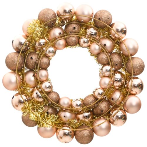 Christmas Wreath Rose Gold 45cm Polystyrene - Image 2