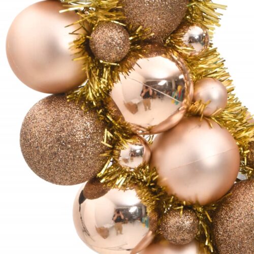 Christmas Wreath Rose Gold 45cm Polystyrene - Image 3