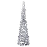Pop-up Artificial Christmas Tree Silver 180cm PET