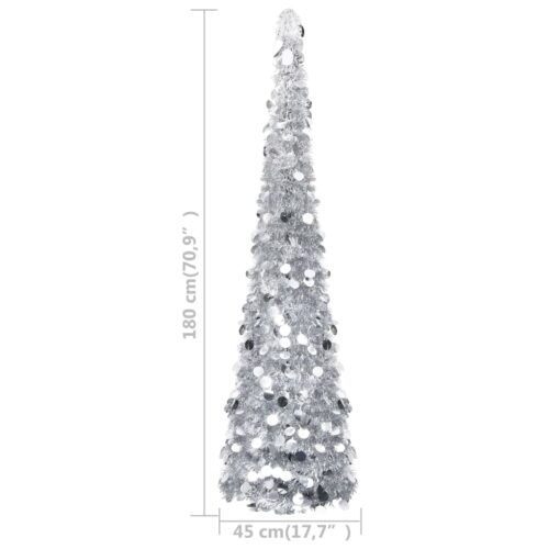 Pop-up Artificial Christmas Tree Silver 180cm PET - Image 5