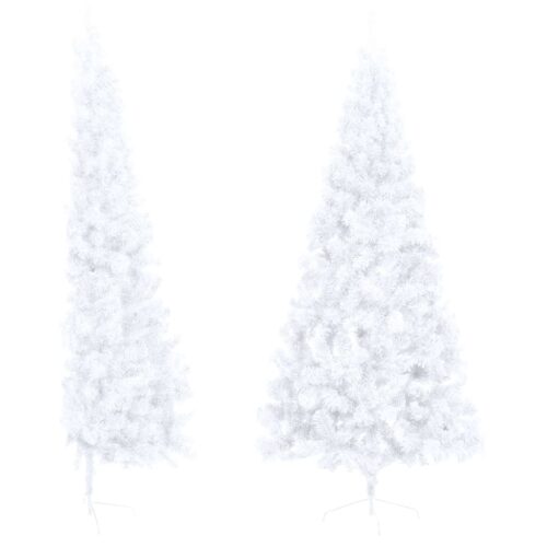 Artificial Half Christmas Tree with Stand White 180cm PVC - Image 2