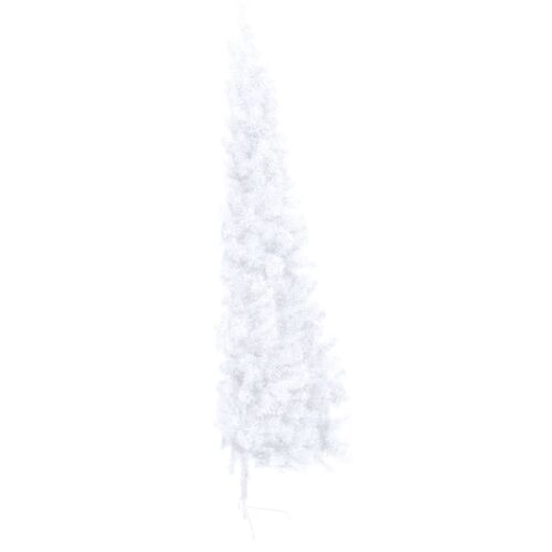 Artificial Half Christmas Tree with Stand White 180cm PVC - Image 4