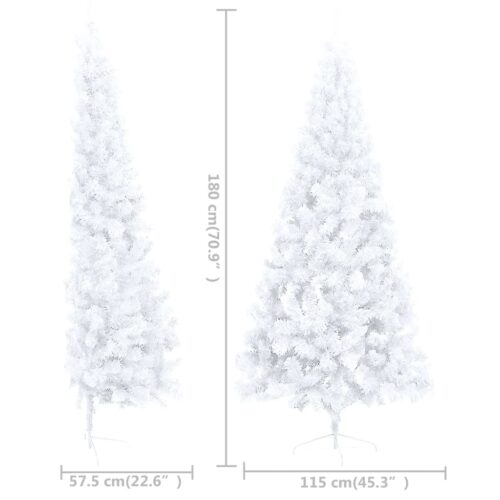 Artificial Half Christmas Tree with Stand White 180cm PVC - Image 8