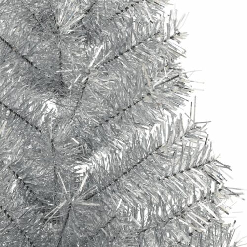Artificial Half Christmas Tree with Stand Silver 180cm PET - Image 5