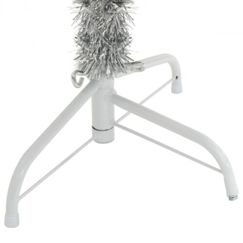 Artificial Half Christmas Tree with Stand Silver 180cm PET - Image 6
