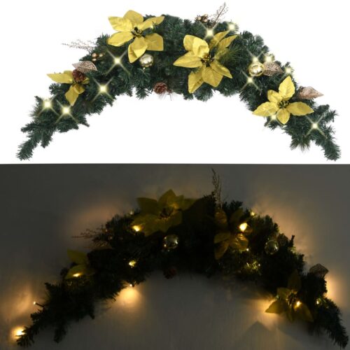 Christmas Arch with LED Lights Green 90cm PVC - Image 2