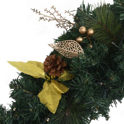 Christmas Arch with LED Lights Green 90cm PVC - Image 3