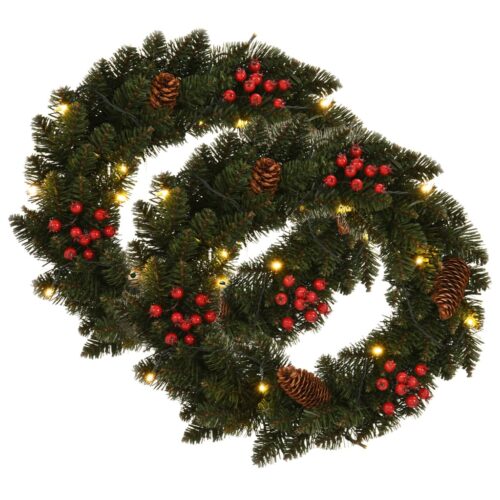 Christmas Wreaths 2pcs with Decoration Green 45cm