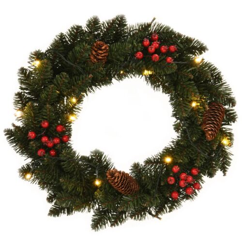 Christmas Wreaths 2pcs with Decoration Green 45cm - Image 2