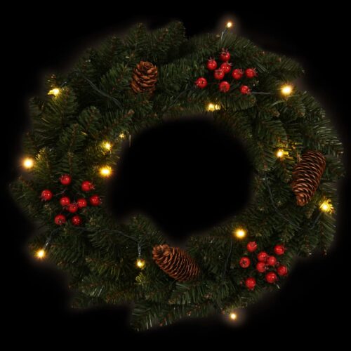 Christmas Wreaths 2pcs with Decoration Green 45cm - Image 5
