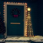 1.2M Large Christmas Cone Tree 70 Warm White LED Lights Star Xmas Decor 120cm