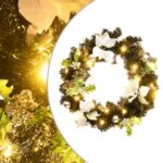 Christmas Wreath with LED Lights Black 60cm PVC