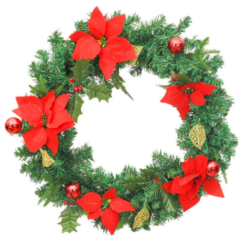 Christmas Wreath with LED Lights Green 60cm PVC - Image 3