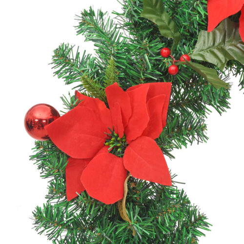 Christmas Wreath with LED Lights Green 60cm PVC - Image 5