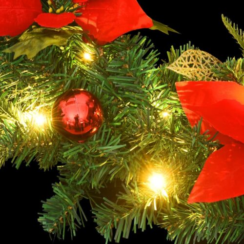 Christmas Wreath with LED Lights Green 60cm PVC - Image 6