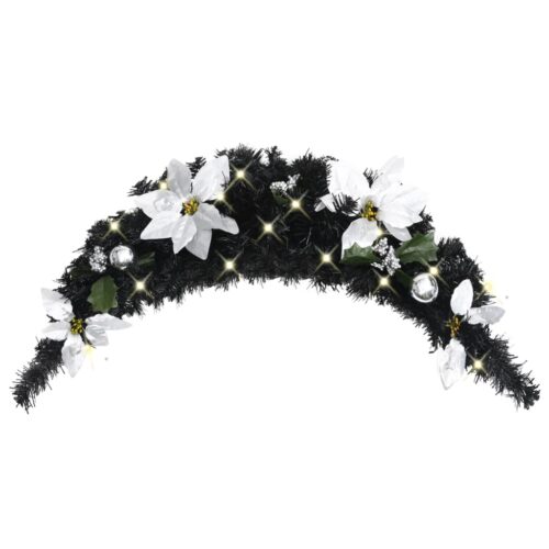 Christmas Arch with LED Lights Black 90cm PVC