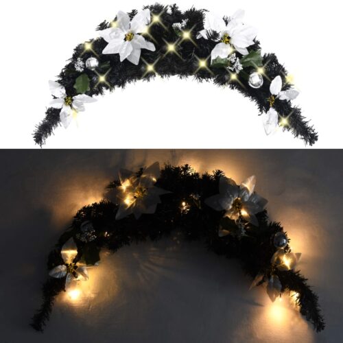 Christmas Arch with LED Lights Black 90cm PVC - Image 2
