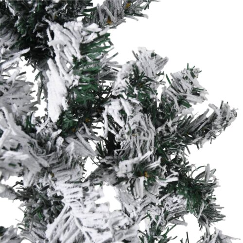 Slim Artificial Half Christmas Tree with Flocked Snow 210cm - Image 5