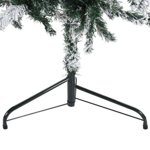 Slim Artificial Half Christmas Tree with Flocked Snow 210cm - Image 6