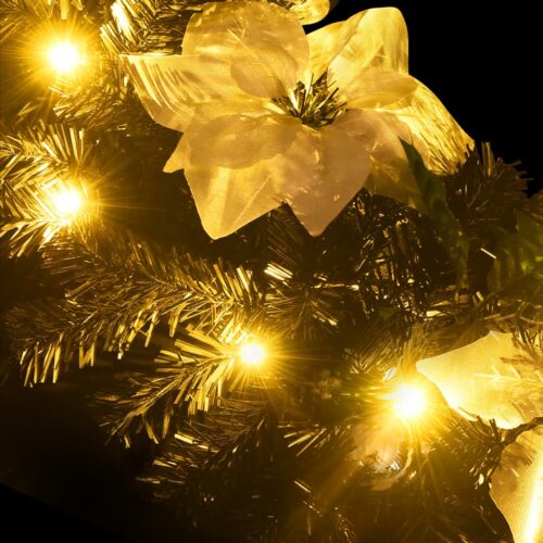Christmas Garland with LED Lights Black 2.7m PVC - Image 6