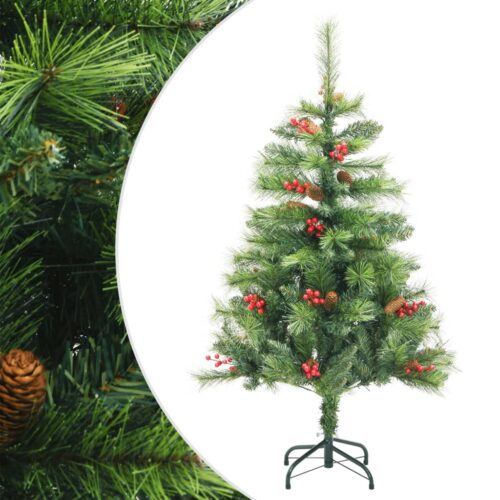 Artificial Hinged Christmas Tree with Cones Berries 120cm