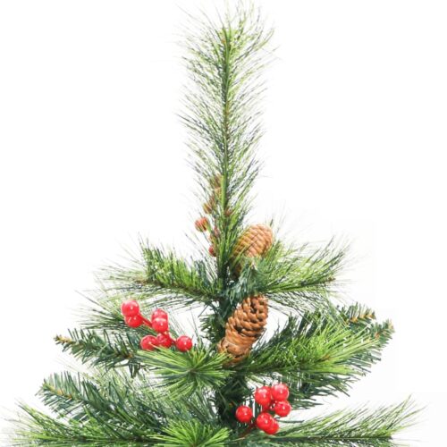Artificial Hinged Christmas Tree with Cones Berries 120cm - Image 4