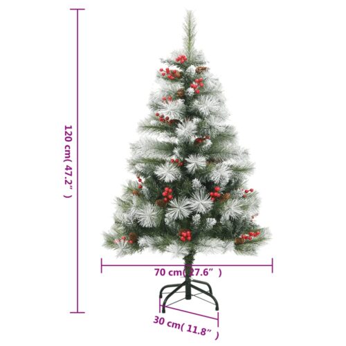 Artificial Hinged Christmas Tree with Cones Berries 120cm - Image 8