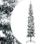 Slim Artificial Half Christmas Tree with Flocked Snow 240cm