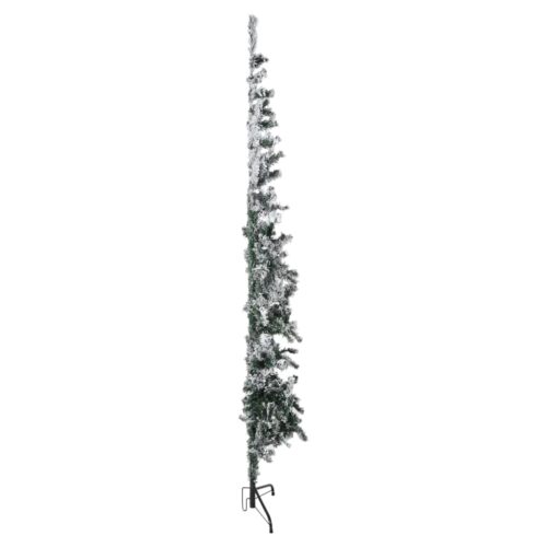 Slim Artificial Half Christmas Tree with Flocked Snow 240cm - Image 4