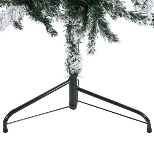 Slim Artificial Half Christmas Tree with Flocked Snow 240cm - Image 7