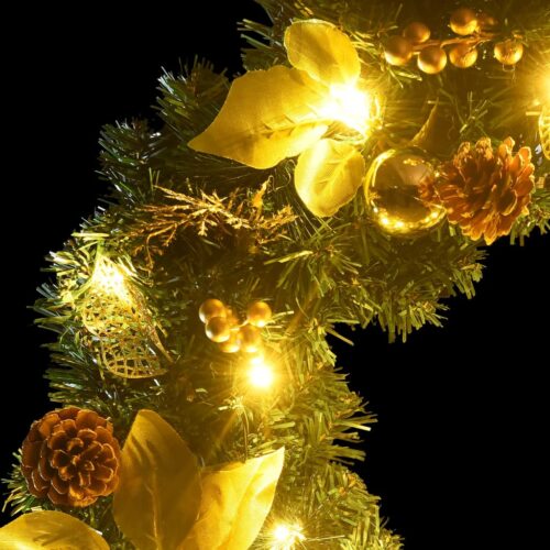 Christmas Garland with LED Lights Green 2.7m PVC - Image 6