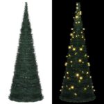 Pop-up String Artificial Pre-lit Christmas Tree Green 180cm