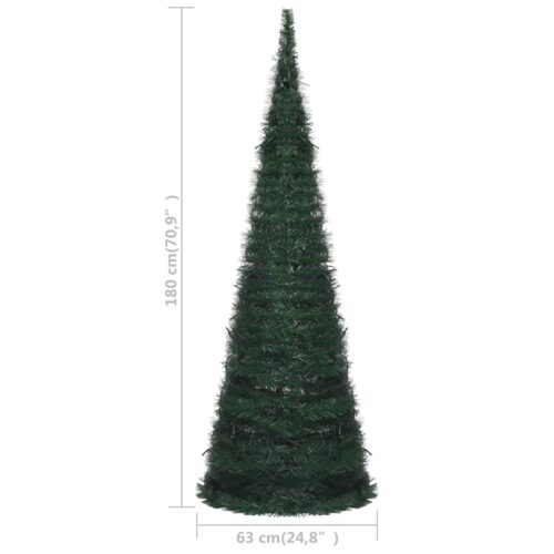 Pop-up String Artificial Pre-lit Christmas Tree Green 180cm - Image 9