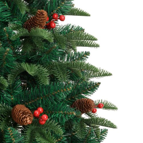 Artificial Hinged Christmas Tree with Cones Berries 150cm - Image 5