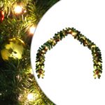 Christmas Garland Decorated with Baubles LED Lights 10 m