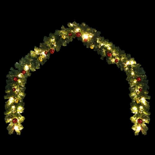 Christmas Garland Decorated with Baubles LED Lights 10 m - Image 3