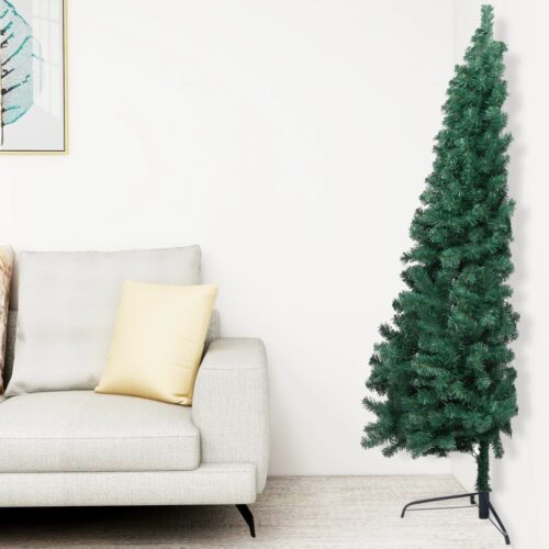 Artificial Half Christmas Tree with Stand Wall Mounted Xmas Decor Green 240cm PVC